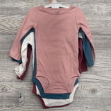 NEW 4 Pc Ribbed Bodysuits Flutter Sleeve 12M