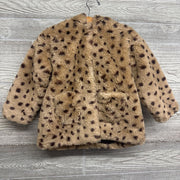Faux Fur Coat Animal Print 3-4