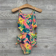 NEW Swimsuit Open Sides Flowers 4t
