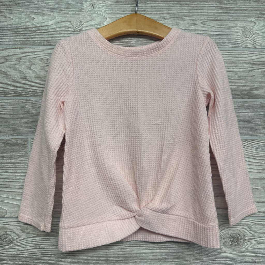 LS Waffle Knit Front Knot Shirt 5t