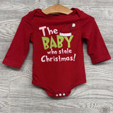 NEW LS Bodysuit & Grinch Suspender Pants The Baby Who Stole Christmas 3-6m