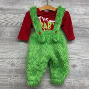 NEW LS Bodysuit & Grinch Suspender Pants The Baby Who Stole Christmas 3-6m