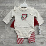 NEW LS Bodysuit & Tutu Leggings Merry And Bright Stripes 3m