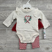 NEW LS Bodysuit & Tutu Leggings Merry And Bright Stripes 3m