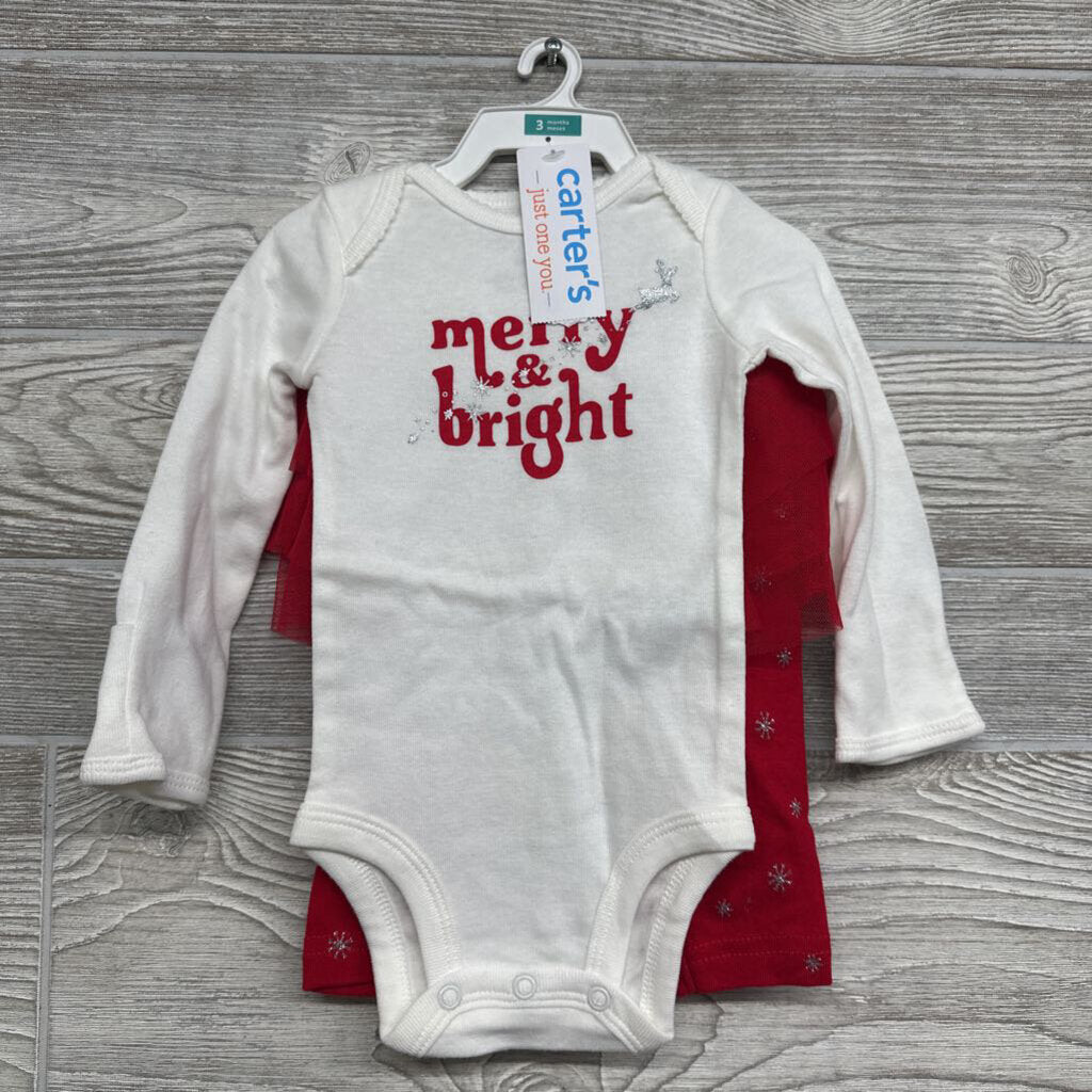 NEW LS Bodysuit & Tutu Leggings Merry & Bright 3m