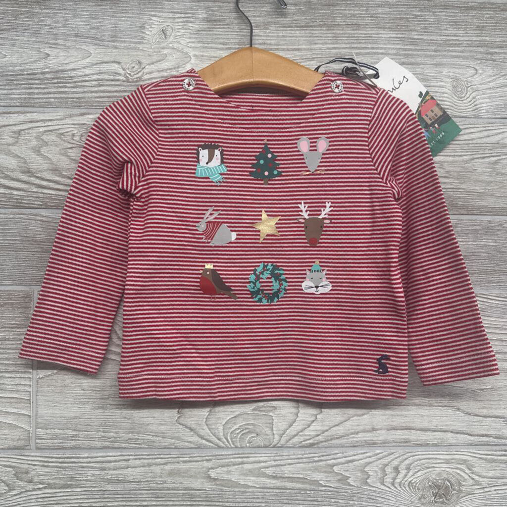 NEW LS Shirt Stripes Animals Christmas Trees 9-12m