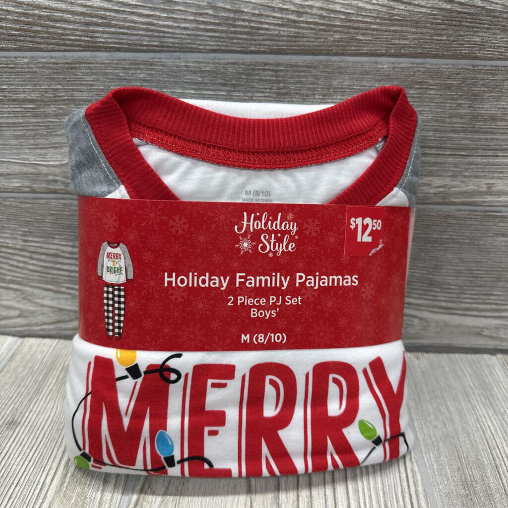 NEW 2 Pc LS PJs Merry & Bright Buffalo Plaid 8-10