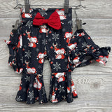 LS Bodysuit & Pants W/ Headwrap & Hat 3-6m