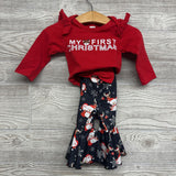 LS Bodysuit & Pants W/ Headwrap & Hat 3-6m