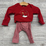 LS Bodysuit & Pants My Very First Christmas Stripes 3m