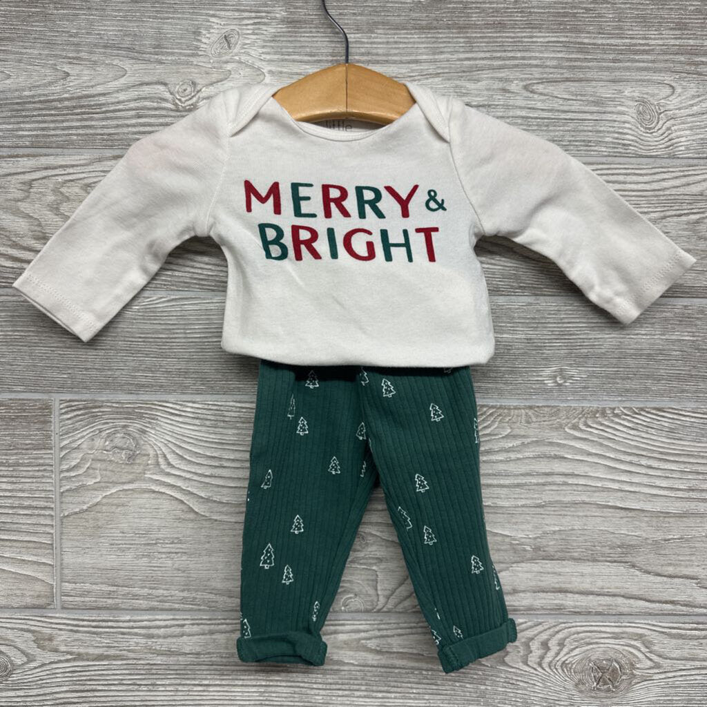 LS Bodysuit & Ribbed Pants Merry & Bright 3m