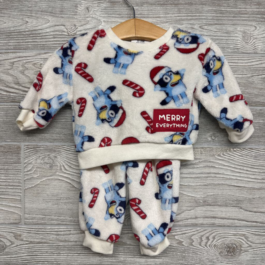 Nw/oT Plush Crewneck & Pants Candy Canes 0-3m