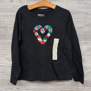 NEW LS Shirt Flip Sequins Candy Cane Heart 6-7