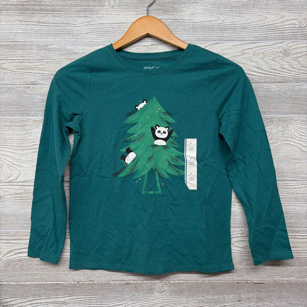 NEW LS Shirt Pandas Christmas Tree 10-12