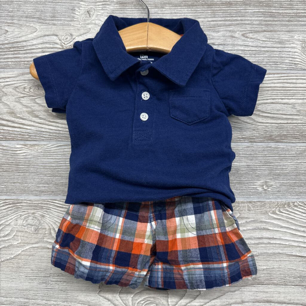 Polo Shirt & Plaid Shorts 12M