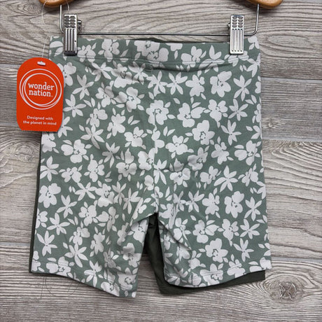 NEW 2 Pk Bike Shorts Flowers Solid 7-8