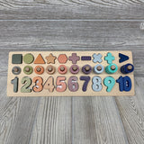 Wooden Shapes And Number Sorting Puzzle