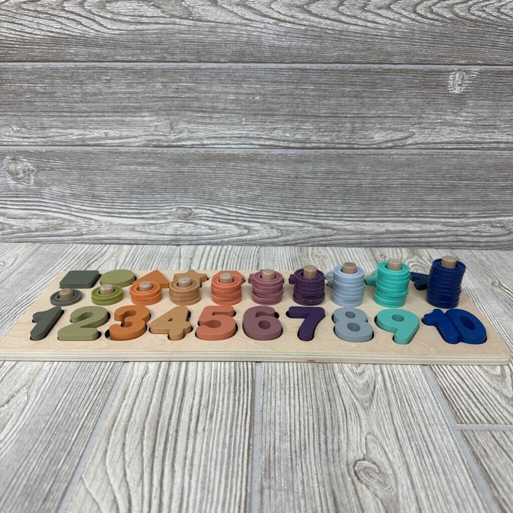 Wooden Shapes And Number Sorting Puzzle