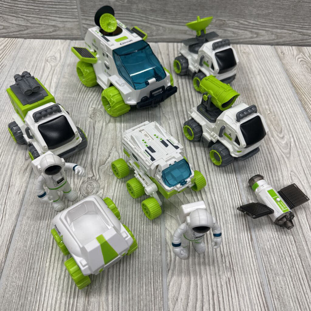 1 Space Exploration Vehicle, 2 Rovers, 3 Transporters with 2 Astronaut