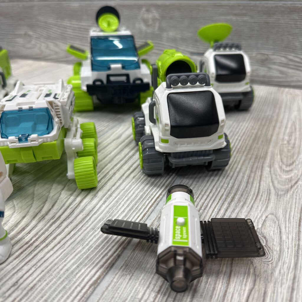 1 Space Exploration Vehicle, 2 Rovers, 3 Transporters with 2 Astronaut