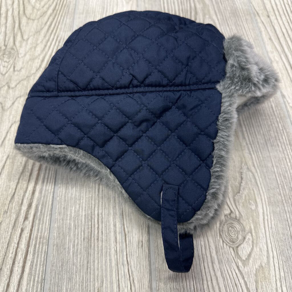 Quilted Trapper Hat Faux Fur Lined