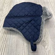 Quilted Trapper Hat Faux Fur Lined