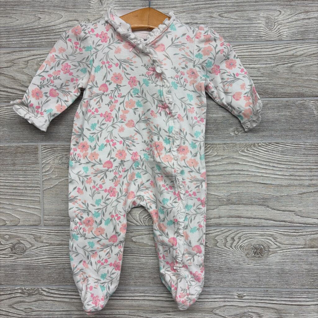 Sleeper Ruffle Snap Flowers & Hat 6m