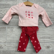 Nw/oT LS Bodysuit I Heart You & Tutu Leggings Hearts