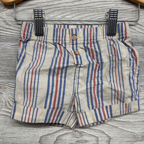 SS Button Up Shirt Stripes & Shorts 3-6M