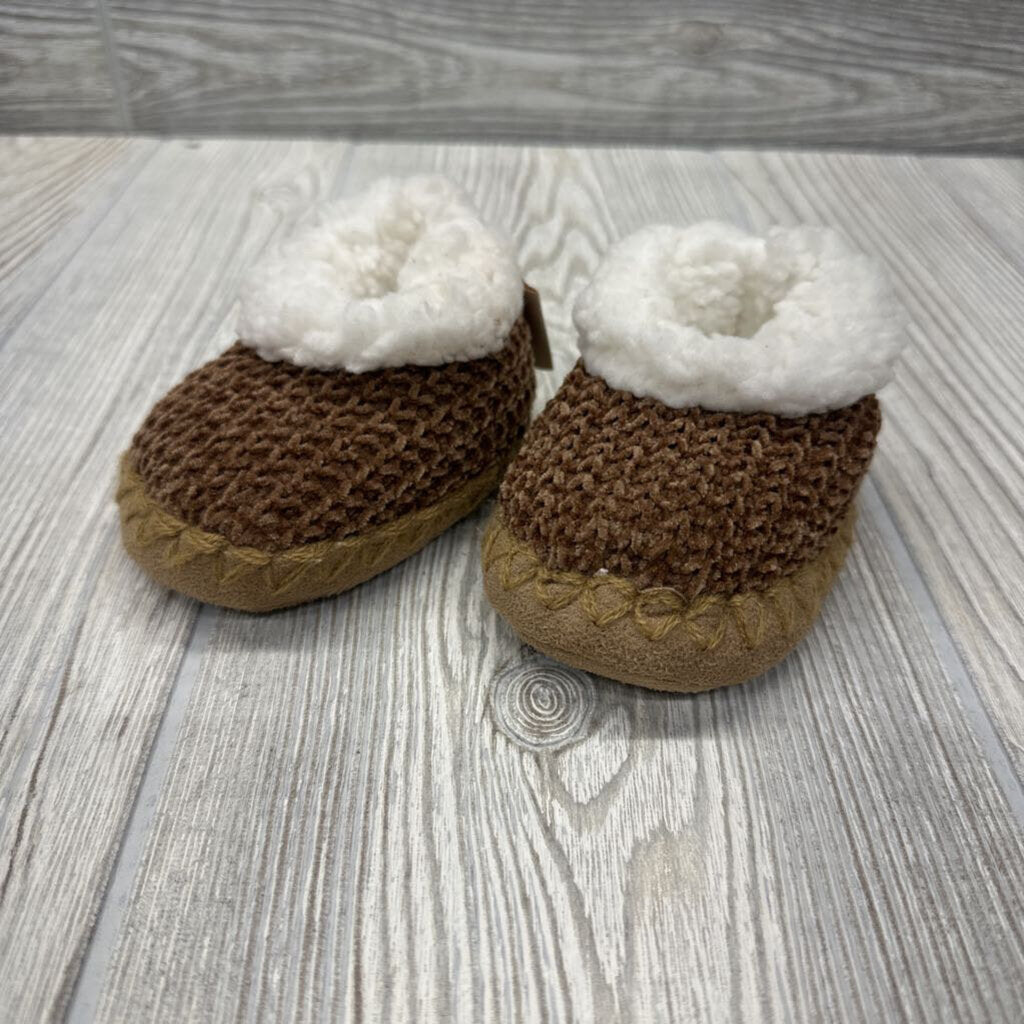 Sherpa Lined Chenille Baby Slippers 2c