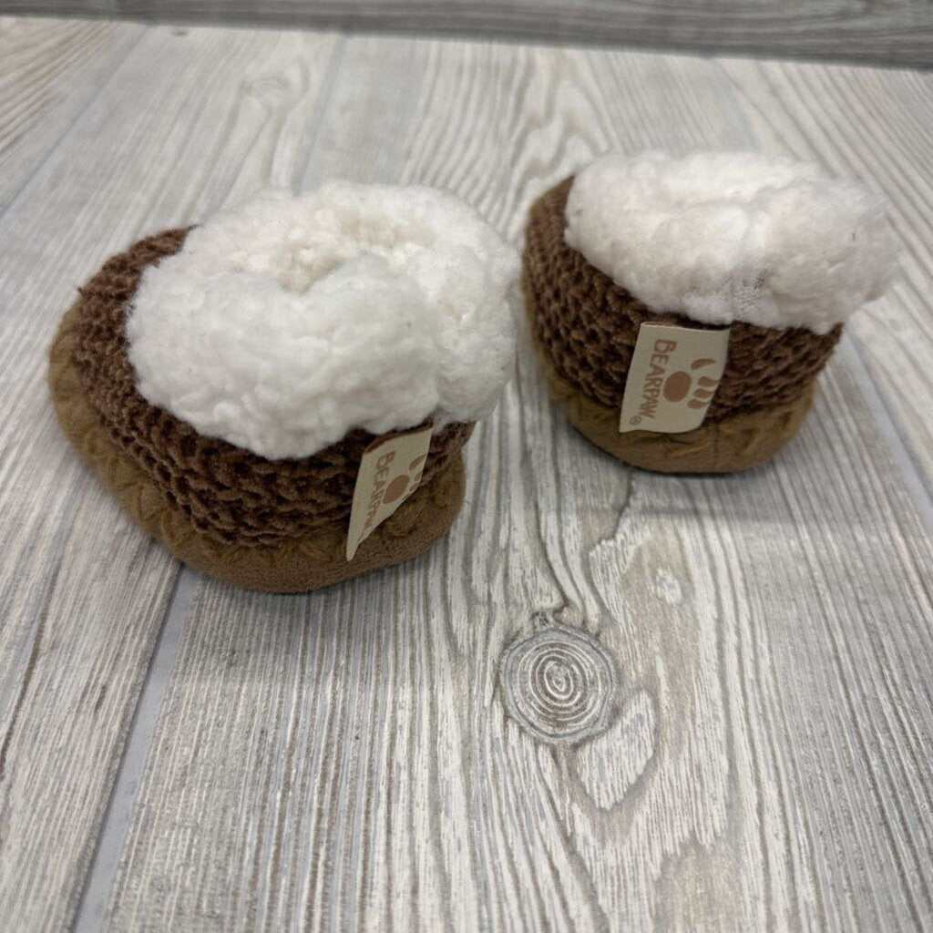 Sherpa Lined Chenille Baby Slippers 2c