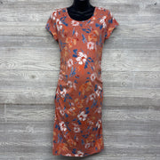 Ruched Bodycon Dress Flowers Med