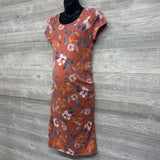 Ruched Bodycon Dress Flowers Med