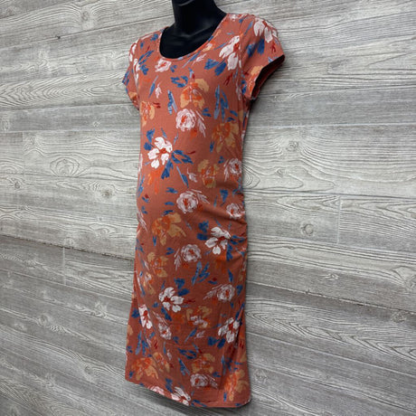 Ruched Bodycon Dress Flowers Med