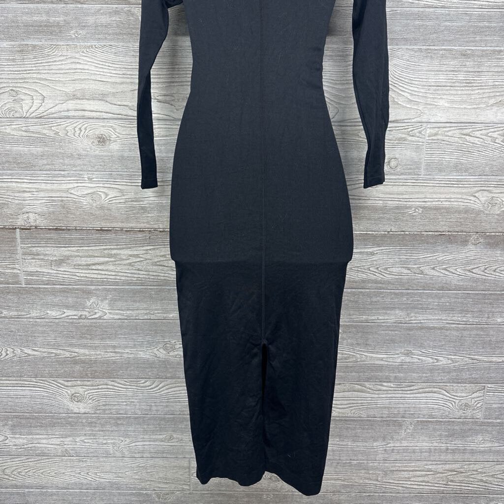 NEW LS Seamless Dress Back Slit Small