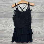 Tiered Ruffle Tank Top Lace Flowers 10