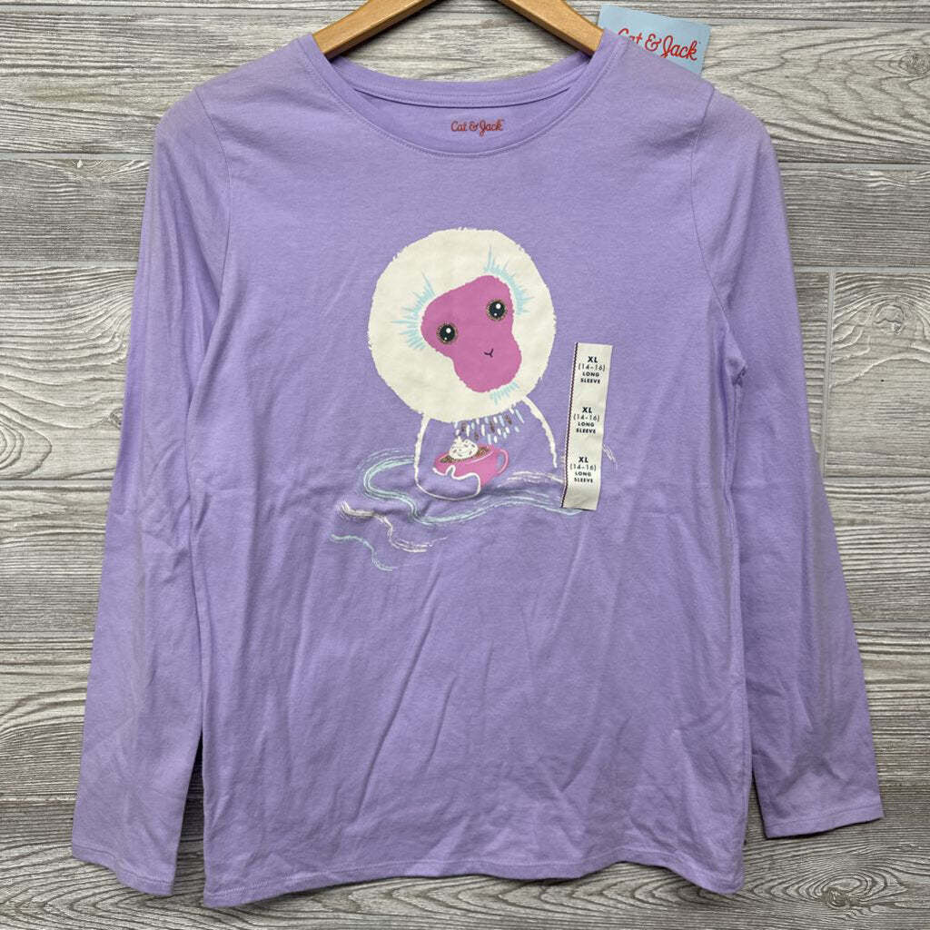 NEW LS Shirt Monkey Drinking Cocoa 14-16