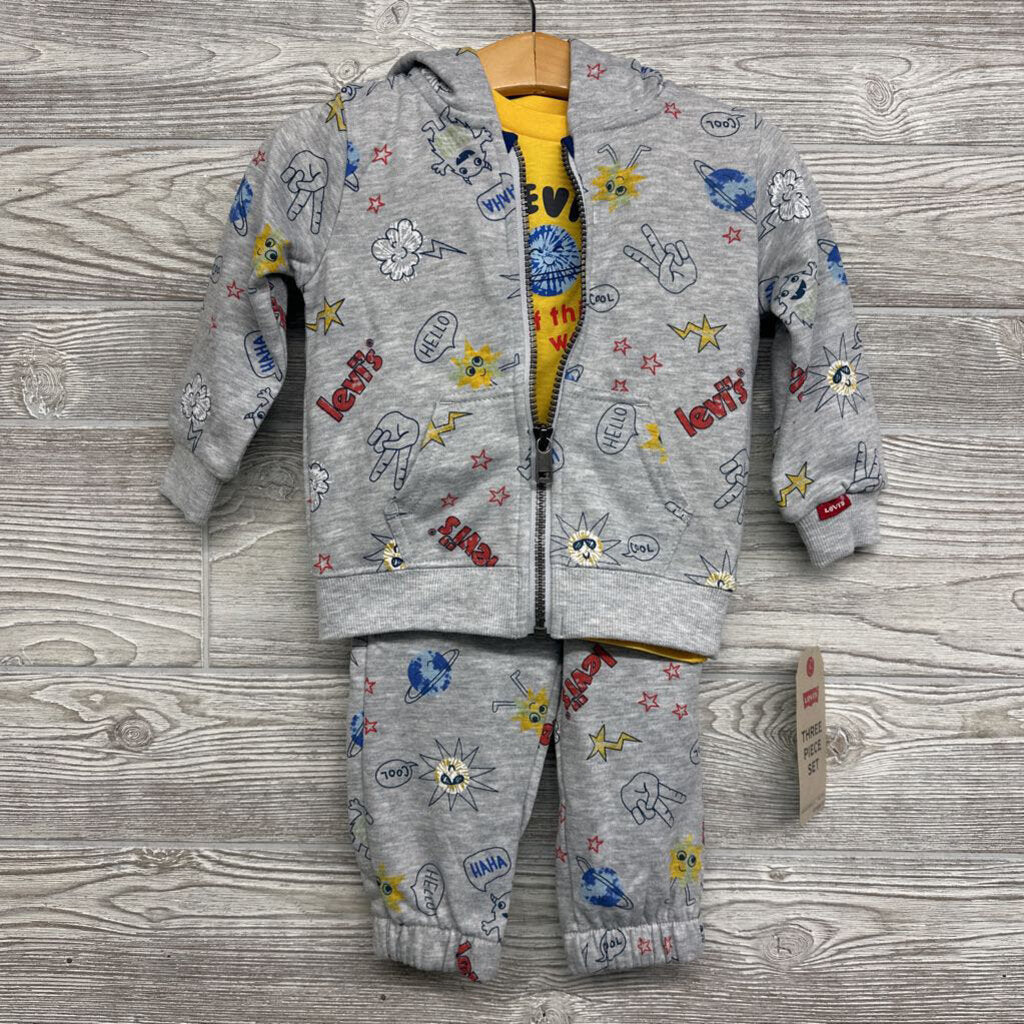 NEW Jacket, Shirt & Sweatpants Monsters, Clouds, Peace Signs 18M