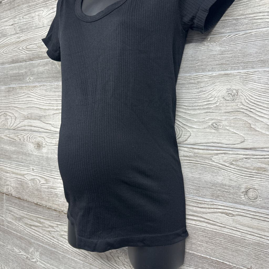 Ribbed Scoop Neck Shirt Medium