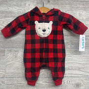 NEW Fleece Outfit Bear & Buffalo Plaid NB