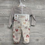 NEW LS Side Snap Shirt, Footed Pants & Hat Made With Love 0-3M