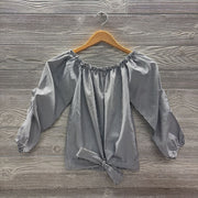 Ls Wide Neck Blouse Stripes Bow 12