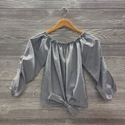 Ls Wide Neck Blouse Stripes Bow 12