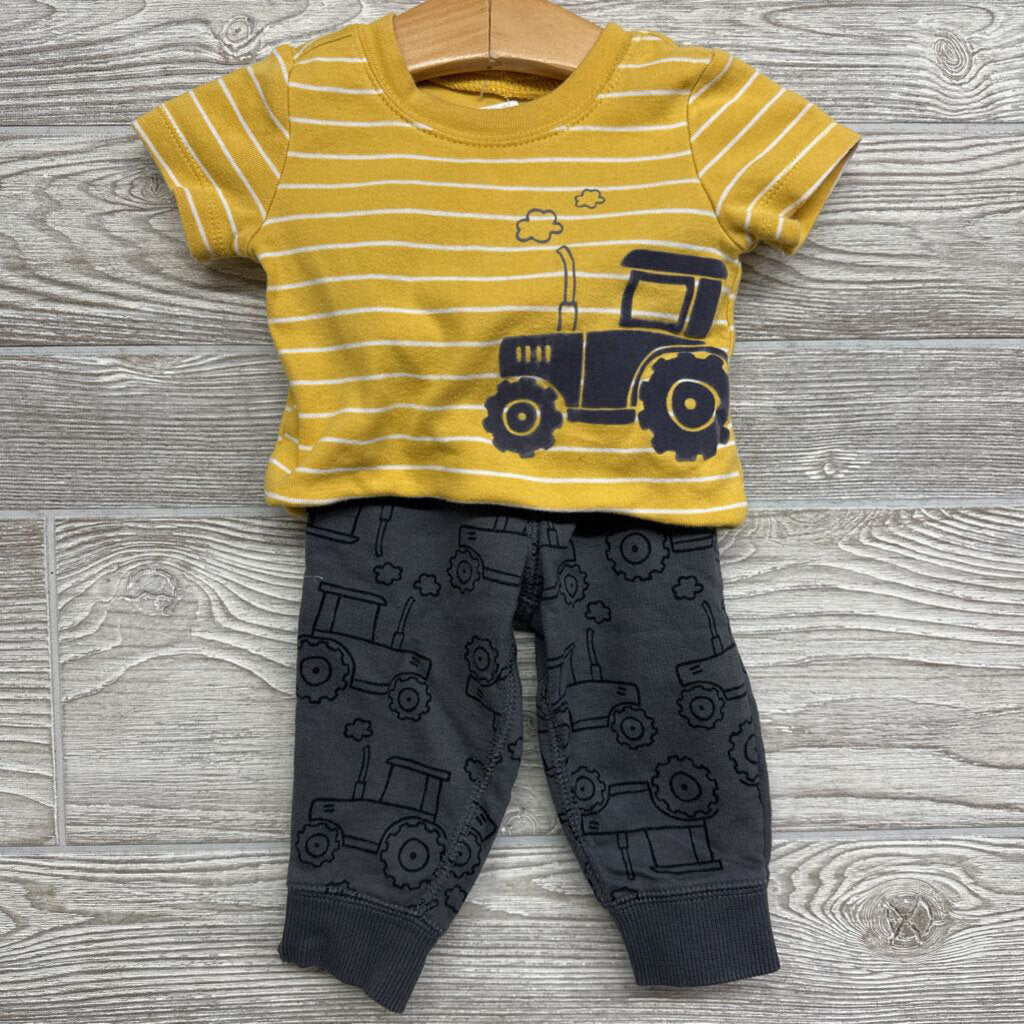 Bodysuit & Pants Tractors Stripes 6m