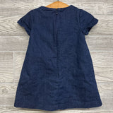 Denim Pinafore Dress Scallop Ruffles 3t