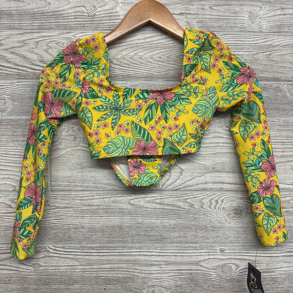 NEW 2 Pc LS Swimsuit Flowers 8