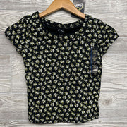 NEW Ribbed Scoop Neck Shirt Flowers 10-12