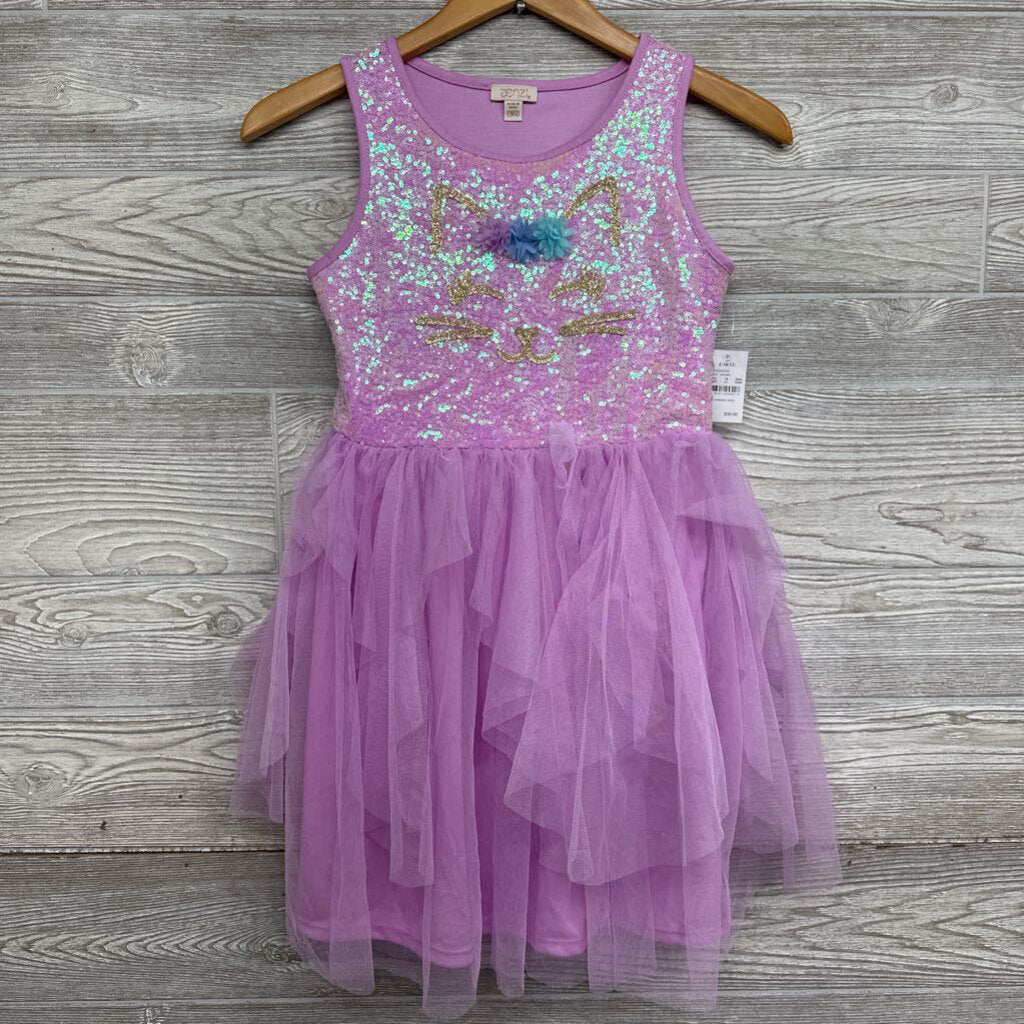 NEW Tank Sequin Tulle Dress Cat Face 10-12