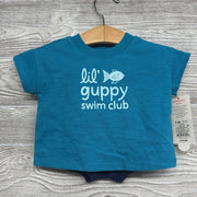 NEW Shirt & Shorts Lil' Guppy Swim Club 0-3m