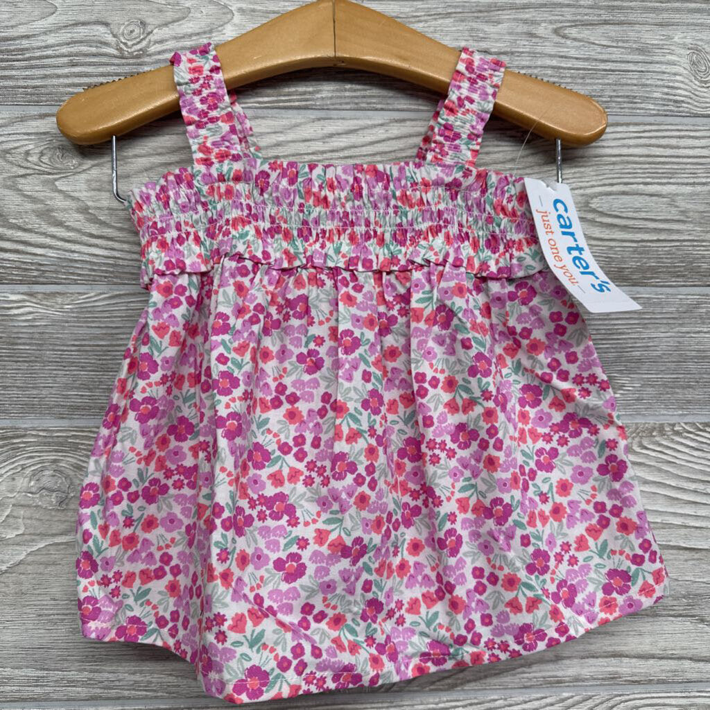 NEW Smocked Tank Top & Bike Shorts Flowers 12m
